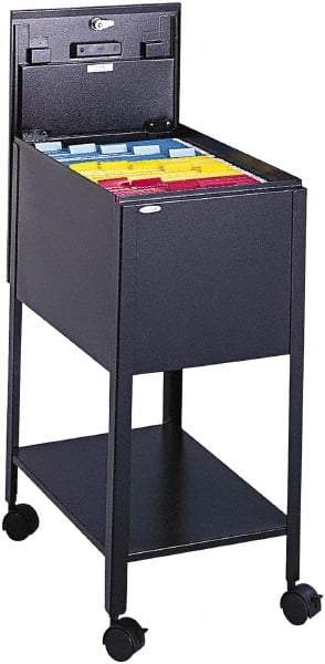 Safco - 13-1/2" Wide x 19-1/4" Long x 28" High Tote Cart - 1 Door, 1 Shelf, Steel - Apex Tool & Supply