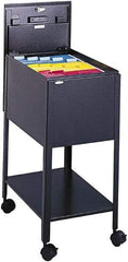 Safco - 13-1/2" Wide x 19-1/4" Long x 28" High Tote Cart - 1 Door, 1 Shelf, Steel - Apex Tool & Supply