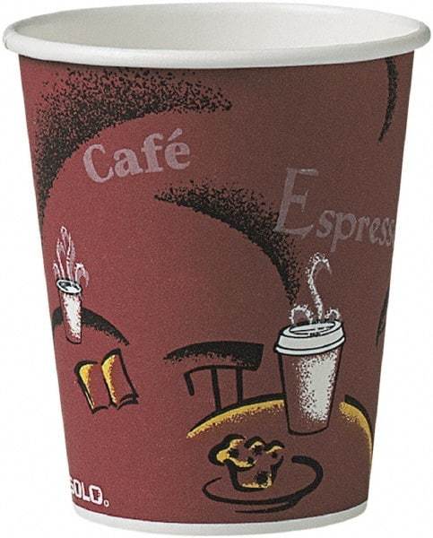 Solo - Bistro Design Hot Drink Cups, Paper, 10 oz, 300/Carton - Maroon - Apex Tool & Supply