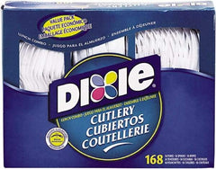 Dixie - Combo Pack, Tray with Plastic Utensils, 56 Forks, 56 Knives, 56 Spoons - White - Apex Tool & Supply