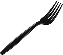 Dixie - Plastic Cutlery, Heavyweight Forks - Black - Apex Tool & Supply