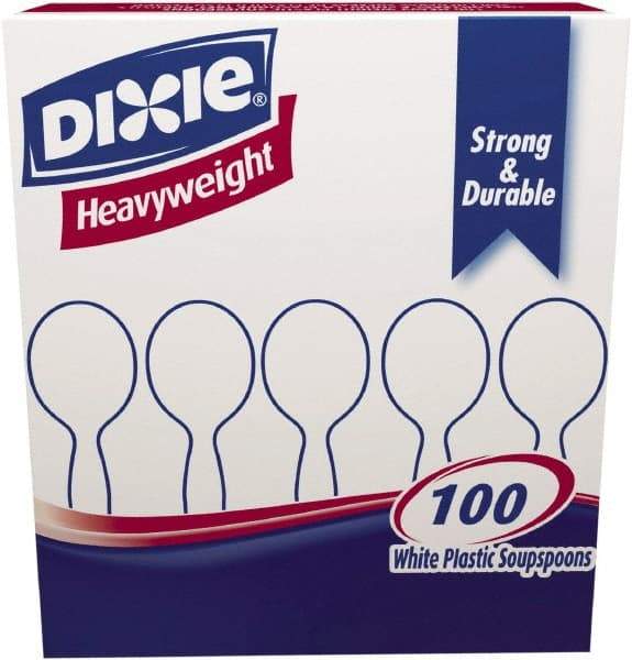 Dixie - Plastic Cutlery, Heavyweight Soup Spoons, 100/B oz - White - Apex Tool & Supply