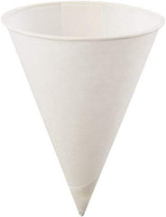 Konie - Poly-Bag Rolled-Rim Paper Cone Cups, 4 oz, 5000/Carton - White - Apex Tool & Supply