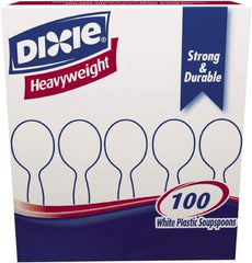 Dixie - Plastic Cutlery, Heavyweight Soup Spoons, 1000 per Carton - White - Apex Tool & Supply