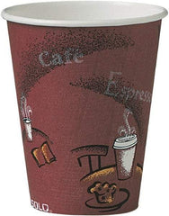 Solo - Bistro Design Hot Drink Cups, Paper, 8 oz, 500/Carton - Maroon - Apex Tool & Supply