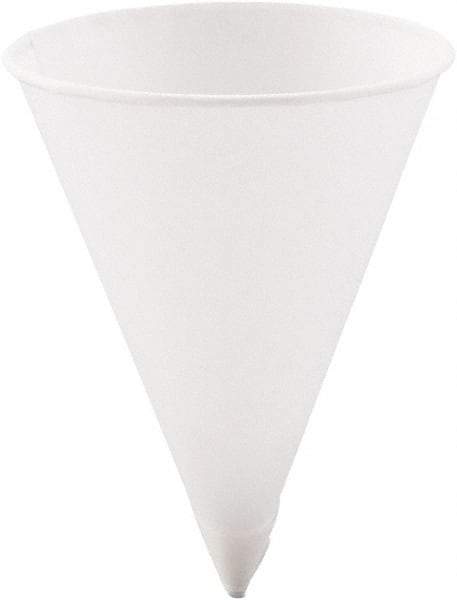 Solo - Cone Water Cups, Paper, 4.25 oz, Rolled Rim, 5000/Carton - White - Apex Tool & Supply