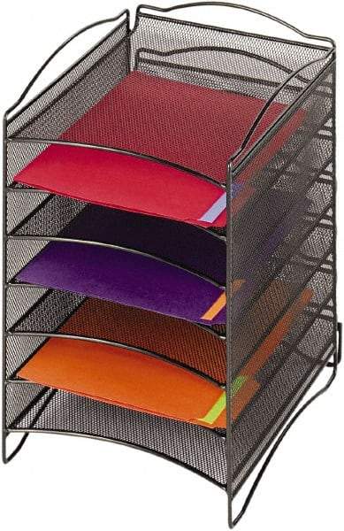 Safco - 10-1/4" Wide x 12-3/4" Deep x 15-1/4" High, 6 Compartments, Steel Desk Top Organizer - Black, 9-1/2" Compartment Width x 1" Compartment Depth x 12" Compartment Height - Apex Tool & Supply