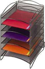 Safco - 10-1/4" Wide x 12-3/4" Deep x 15-1/4" High, 6 Compartments, Steel Desk Top Organizer - Black, 9-1/2" Compartment Width x 1" Compartment Depth x 12" Compartment Height - Apex Tool & Supply