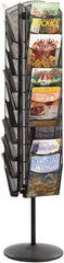 Safco - 15" Wide x 16-1/2" Deep x 66" High, 30 Compartments, Steel Rotary Literature Rack - Black, 9-1/2" Compartment Width x 5" Compartment Depth x 10" Compartment Height - Apex Tool & Supply