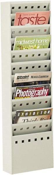 Safco - 10" Wide x 4" Deep x 36-1/4" High, 11 Compartments, Steel Magazine Stand - Gray, 8-1/2" Compartment Width x 3-1/2" Compartment Depth x 10-1/4" Compartment Height - Apex Tool & Supply