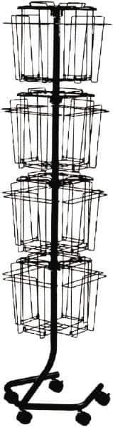 Safco - 15" Wide x 15" Deep x 60" High, 16 Compartments, Welded Wire Rotary Literature Rack - Charcoal, 9" Compartment Width x 5" Compartment Depth x 10-7/8" Compartment Height - Apex Tool & Supply