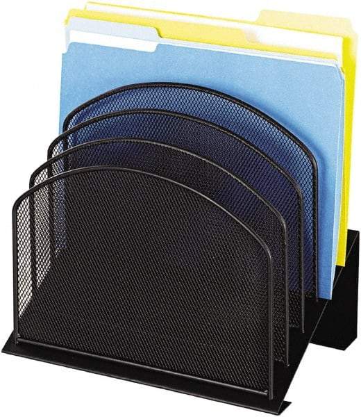 Safco - Black Desk Top Organizer - Steel, Mesh - Apex Tool & Supply