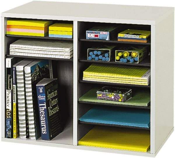 Safco - Gray Document Organizer - Fiberboard, Hardboard, Laminated Compressed Wood - Apex Tool & Supply