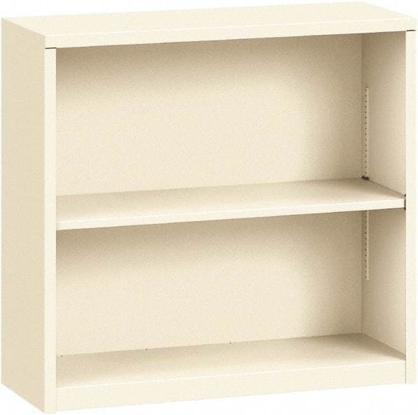 Hon - 2 Shelf, 29" High x 34-1/2" Wide Bookcase - 12" Deep, Steel, Putty - Apex Tool & Supply