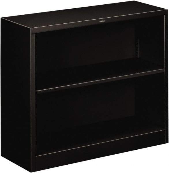 Hon - 2 Shelf, 29" High x 34-1/2" Wide Bookcase - 12-5/8" Deep, Steel, Black - Apex Tool & Supply
