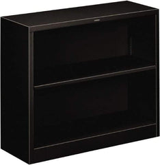Hon - 2 Shelf, 29" High x 34-1/2" Wide Bookcase - 12-5/8" Deep, Steel, Black - Apex Tool & Supply