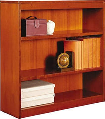 ALERA - 3 Shelf, 36" High x 35-5/8" Wide Bookcase - 13-1/8" Deep, Wood Veneer, Medium Cherry - Apex Tool & Supply