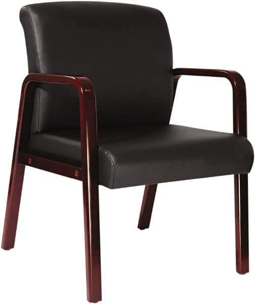 ALERA - Black Soft Leather Guest Chair - 24" Wide x 33-1/4" High - Apex Tool & Supply