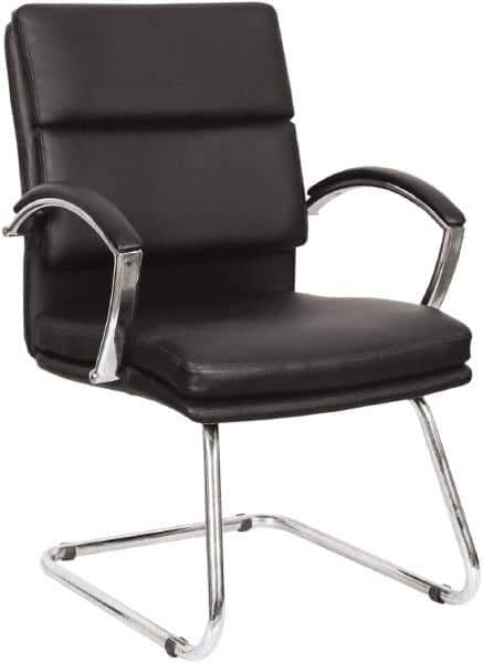 ALERA - Black Leather Guest Chair - 23-1/2" Wide x 37" High - Apex Tool & Supply