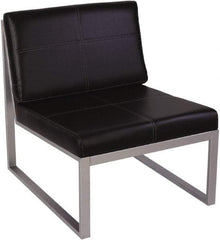 ALERA - Black & Silver Leather Guest Chair - 26-3/8" Wide x 30" High - Apex Tool & Supply