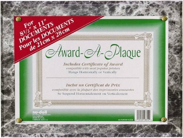 Nudell - Black Marble Document Holders-Certificate/Document - 11" High x 8-1/2" Wide - Apex Tool & Supply