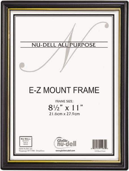 Nudell - 18 Piece Black/Gold Document Holders-Certificate/Document - 11" High x 8-1/2" Wide - Apex Tool & Supply