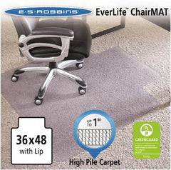 ES Robbins - 48" Long x 36" Wide, Chair Mat - Rectangular, Crystal Edge Style - Apex Tool & Supply