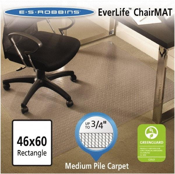 ES Robbins - 60" Long x 46" Wide, Chair Mat - Rectangular, Crystal Edge Style - Apex Tool & Supply