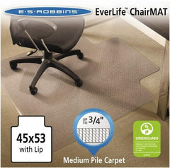 ES Robbins - 53" Long x 45" Wide, Chair Mat - Rectangular, Crystal Edge Style - Apex Tool & Supply