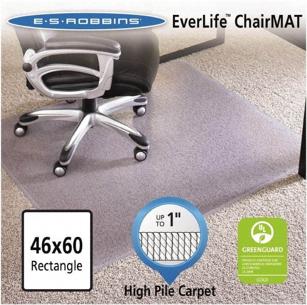ES Robbins - 60" Long x 46" Wide, Chair Mat - Rectangular, Crystal Edge Style - Apex Tool & Supply
