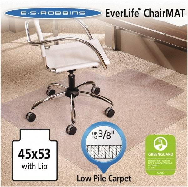 ES Robbins - 53" Long x 45" Wide, Chair Mat - Rectangular, Crystal Edge Style - Apex Tool & Supply