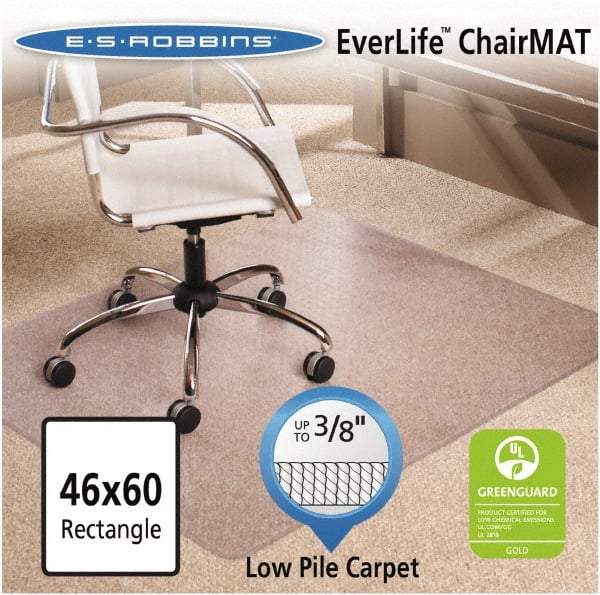 ES Robbins - 60" Long x 46" Wide, Chair Mat - Rectangular, Crystal Edge Style - Apex Tool & Supply