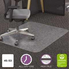 Deflect-o - 53" Long x 45" Wide, Chair Mat - Rectangular, Straight Edge Style - Apex Tool & Supply