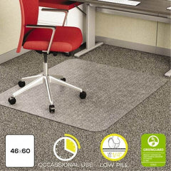 Deflect-o - 60" Long x 46" Wide, Chair Mat - Rectangular, Straight Edge Style - Apex Tool & Supply