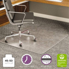 Deflect-o - 53" Long x 45" Wide, Chair Mat - Rectangular, Beveled Edge Style - Apex Tool & Supply