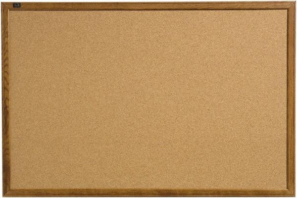 Quartet - 17" Wide x 23" High Open Cork Bulletin Board - Natural (Color) - Apex Tool & Supply