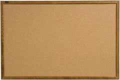 Quartet - 17" Wide x 23" High Open Cork Bulletin Board - Natural (Color) - Apex Tool & Supply