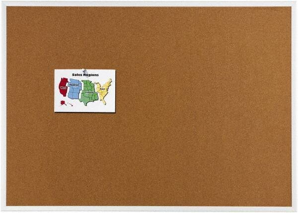 Quartet - 48" Wide x 36" High Open Cork Bulletin Board - Natural (Color) - Apex Tool & Supply