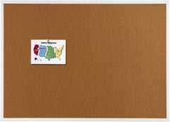 Quartet - 48" Wide x 36" High Open Cork Bulletin Board - Natural (Color) - Apex Tool & Supply