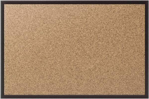 Quartet - 36" Wide x 24" High Open Cork Bulletin Board - Natural (Color) - Apex Tool & Supply