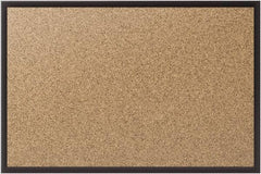 Quartet - 36" Wide x 24" High Open Cork Bulletin Board - Natural (Color) - Apex Tool & Supply