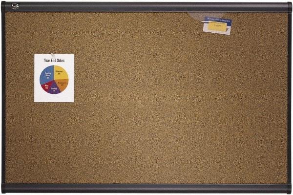 Quartet - 48" Wide x 36" High Open Cork Bulletin Board - Brown - Apex Tool & Supply