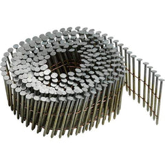 DeWALT - 14 Gauge 1-3/4" Long Siding Nails for Power Nailers - Steel, Galvanized Finish, Ring Shank, Coil Collation, Round Head, Blunt Diamond Point - Apex Tool & Supply