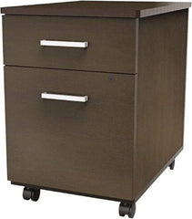 Linea Italia - 16-1/2" Wide x 23-5/8" High x 19-3/4" Deep, 2 Drawer Pedestal - Laminate, Mocha - Apex Tool & Supply