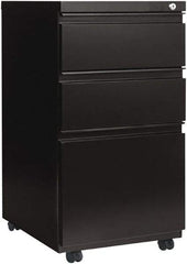 ALERA - 14-7/8" Wide x 28-1/4" High x 23-1/8" Deep, 3 Drawer Pedestal - Steel, Black - Apex Tool & Supply