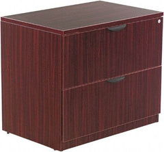 ALERA - 34" Wide x 29-1/2" High x 22-3/4" Deep, 2 Drawer Lateral File - Woodgrain Laminate, Mahogany - Apex Tool & Supply