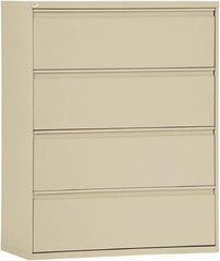 ALERA - 42" Wide x 53-1/4" High x 19-1/4" Deep, 4 Drawer Lateral File - Steel, Putty - Apex Tool & Supply