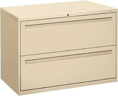 Hon - 42" Wide x 28-3/8" High x 19-1/4" Deep, 2 Drawer Lateral File - Steel, Putty - Apex Tool & Supply