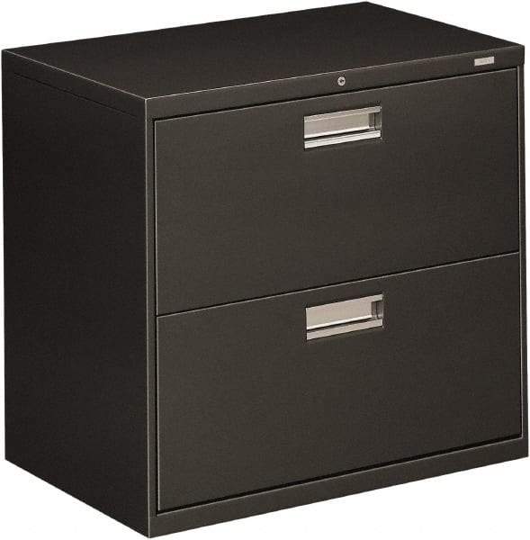 Hon - 30" Wide x 28-3/8" High x 19-1/4" Deep, 2 Drawer Roll-Out - Steel, Charcoal - Apex Tool & Supply