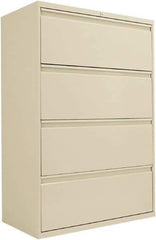ALERA - 36" Wide x 53-1/4" High x 19-1/4" Deep, 4 Drawer Lateral File - Steel, Putty - Apex Tool & Supply